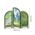 Miniature folding screen tabletop decoration with Chinese landscape art details 30x24cm - Style(PF-XFB026)