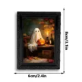 Halloween 3D ghost magnetic fridge sticker photo frame, black vintage decorative frame. - 3DCT048: 3D Magnetic Fridge Magnet
