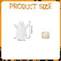 Halloween ghost LED night light with electronic tea candle, compact size for party decor. - HW3D002: Single Boxed / With Warm White Candle Light + 1m Fishing Line