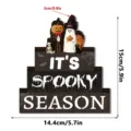 Halloween wooden tiered tray decor sign tabletop pumpkin ghost skeleton decoration 15cm - Halloween Light Up Ornament / OPP Bag