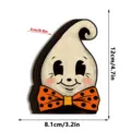 Halloween retro wooden ghost ornament with bow tie, perfect tabletop holiday decor. - Ghost Style (HWMZ084) / OPP Bag
