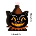 Halloween vintage wooden black cat table ornament desktop holiday party decoration - Black Cat Style (HWMZ081) / OPP Bag
