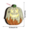 Halloween wooden luminous pumpkin ornament vintage tabletop glowing decoration for home party - Ghost Pumpkin Style (HWMZ090) / OPP Bag