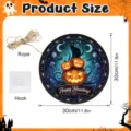 Cartello sospeso zucca luminosa di Halloween decorazione murale con corda e gancio 30cm - Imballaggio in Scatola per Aerei