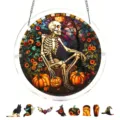Halloween vitrail acrylique attrape-soleil suspendu puzzle décoration de fenêtres - Taille S (Boîte)