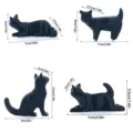 3D printed black cat fridge magnet, cute animal magnetic sticker, home decor and memo holder. - Black Set A+B+C+D