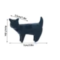3D printed black cat fridge magnet detail shot, showing product dimensions clearly. - Black Type B