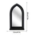 Gothic arch window mirror detail showing dimensions, black decorative frame, wall decor. - 3D026 / With Acrylic Glue
