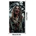 Halloween zombie banner scary door curtain holiday party scary hanging flag decor 90x180cm - With Black Ribbon / 90x180cm