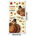 Dankzegging kalkoen hangende banner feestdecoratie stoffen deur gordijn 90x180cm - Met zwart lint