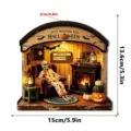 Halloween lighted wooden desktop decoration DIY diorama skeleton pumpkin party ornament - HWMZ075 Style / OPP Bag