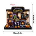 Halloween LED wooden desktop ornament decoration spooky party tabletop display props item - HWMZ079 Style / OPP Bag