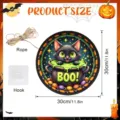 Halloween gatto nero targhetta sospesa decorazione con corda gancio 30cm festa muro - Cartello Luminoso Gatto Nero / Imballaggio in Scatola per Aerei