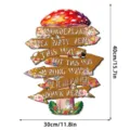 Wooden Alice Wonderland decorative hanging sign detail, party sign showing dimensions. - Style C