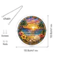 Acrylic puzzle suncatcher hanging plaque with chain and screws tropical beach sunset design - Size S: Corrugated Shipping Box Packaging / PT-TYU037 (With S-shaped chain hook + suction cup hook)