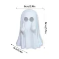 Halloween leuchtend Geist Figur Tischdekoration 3D gedruckt Neuheit Partydeko 8cm - Mittelfinger Geist Stil (HW3D018) / Mit rot-blau doppelt blinkendem LED-Licht