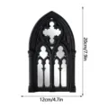 Gothic style window wall mirror black decorative vintage arch mirror home decor 20x12cm - 3D031 / With Acrylic Glue