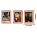Kerst houten magnetische fotolijst koelkastmagneet, feestelijke decoratieve mini weergave. - FGMZCT007-009
