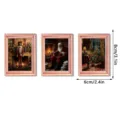 Kerst verlichte fotolijst koelkastmagneet houten magnetische kerstboom decoratie 3stuks - FGMZCT013-015