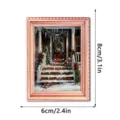 Kerst lichtgevende fotolijst koelkastmagneet hout magnetische decoratieve sticker 8x6cm - FGMZCT007