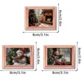 Kerst lichtgevende fotolijst koelkastmagneten houten magnetische decoratieve stickers 8x6cm - FGMZCT028-030