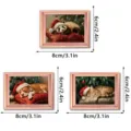 Kerst verlichte houten fotolijst koelkastmagneet gedetailleerd weergave met 8x6cm. - FGMZCT025-027
