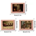 Kerst verlichte houten fotolijst koelkastmagneet, feestelijke decoratieve magneet. - FGMZCT034-036