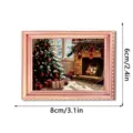 Kerst verlichte fotolijst koelkastmagneet houten magnetische vakantiedecor 8x6cm - FGMZCT028