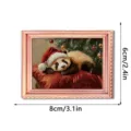 Kerst houten fotolijst koelkastmagneet schattige panda vakantie huisdecoratie cadeau - FGMZCT025