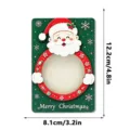 Christmas magnetic wooden photo frame refrigerator sticker, festive holiday decor. - MZ1215: Wooden Magnetic Photo Frame