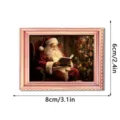 Kerst verlichte fotolijst koelkastmagneet houten magnetische feestelijke decoratie 8x6 cm - FGMZCT037