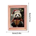 Kerst oplichtende fotolijst koelkastmagneten houten magnetische feestelijke decoratie - FGMZCT005
