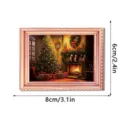 Kerst houten fotolijst koelkastmagneet vakantie decoratie 8x6cm feestelijk ornament - FGMZCT038