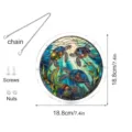 Attrape-soleil Tortue de Mer en Verre Acrylique Pendentif Puzzle Suspendu 18.8cm - PT-TYU041 (Avec crochet de chaine en forme de S + crochet a ventouse)