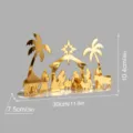 Gouden acryl kerstkerststal scene decoratie desktop ornament voor vakantie thuis tafel. - JM1176 Goud Transparant Acryl Stijl