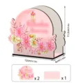 Wooden napkin holder Ramadan table decoration pink floral wooden tissue storage box for festival - MMZ055 Style / 3mm Wood Board