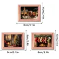 Kerst verlichte fotolijst koelkastmagneet houten magnetische vakantie decoratie set - FGMZCT040-042