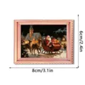 Kerst oplichtende fotolijst koelkastmagneet houten magnetische decoratieve sticker 8x6cm - FGMZCT040