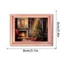 Kerst verlichte fotolijst koelkastmagneet houten magnetische feestelijke decoratie 8x6cm - FGMZCT041