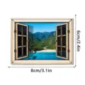 3D houten raam koelkastmagneet met strand uitzicht, schattige magnetische sticker voor deco. - MZCT806