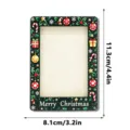 Noel bois magnetique cadre photo aimant de refrigerateur decoration festive 11.3x8.1cm - MZ1213 : Cadre photo magnétique en bois
