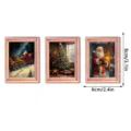 Kerst houten magnetische fotolijst koelkaststicker set, vintage roze vakantie decor. - FGMZCT010-012