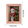 Kerst oplichtende fotolijst koelkastmagneet houten magnetische decoratie 8x6cm leuk - FGMZCT001 / Enkel Stuk