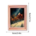 Kerst lichtgevende fotolijst koelkastmagneet, houten decoratieve magnetische sticker 8x6cm. - FGMZCT010