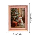 Kerst oplichtende fotolijst koelkastmagneet, houten magnetische vakantie decoratie 8x6cm - FGMZCT002 / Enkel Stuk