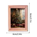 Kerstboom fotolijst koelkastmagneet, houten magnetische feestelijke decoratie 8x6cm. - FGMZCT011