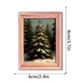 Kerst houten magnetische fotolijst koelkastmagneet met winterse boom kunst en decor 8x6cm - FGMZCT017