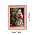 Kerst lichtgevende fotolijst koelkastmagneet, schattig spook design houten decor. - FGMZCT003 / Enkel Stuk