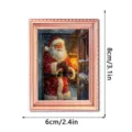 Close-up van de kerst oplichtende fotolijst koelkastmagneet houten decoratie detail. - FGMZCT012