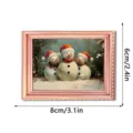 Kerst verlichte fotolijst koelkastmagneet, schattige sneeuwman vakantie decor 8x6cm. - FGMZCT031